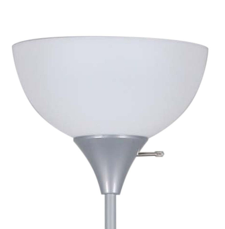 72 Combo Floor Lamp with Adjustable Reading Lamp Silver VaultGlobe
