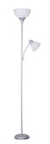 72'' Combo Floor Lamp with Adjustable Reading Lamp, Silver